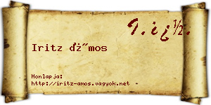 Iritz Ámos névjegykártya